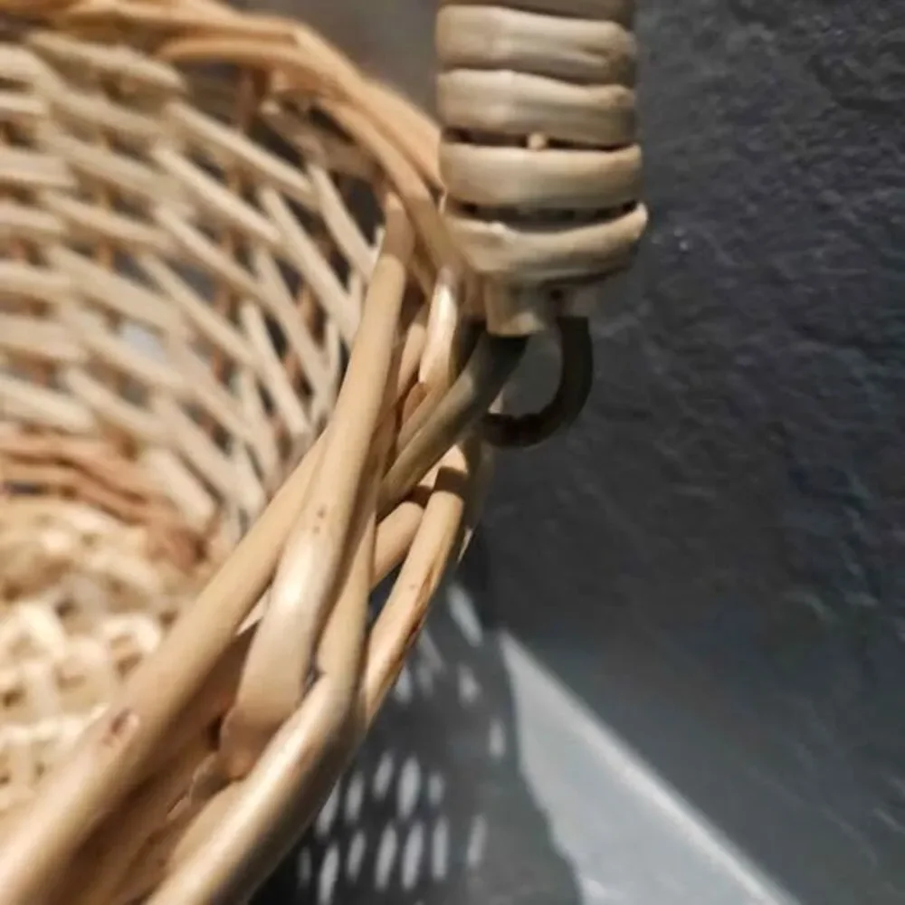 Woven Wicker Basket with Handle
